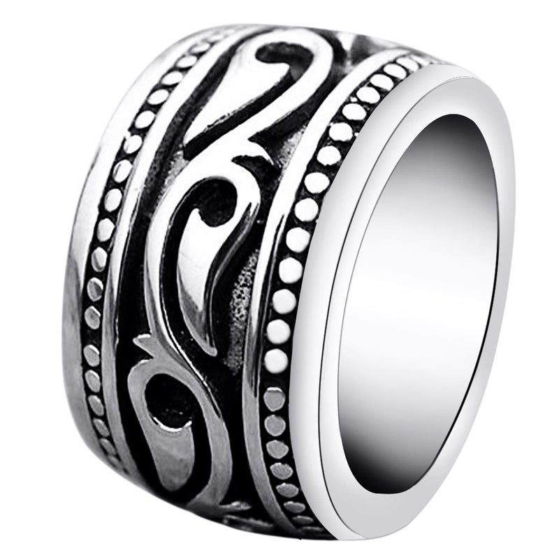 ENHONG Trendy Wide Stainless Steel Celtic Band Thumb Ring for Men Manly Vintage Punk Biker Jewely Size 7 - Image 1